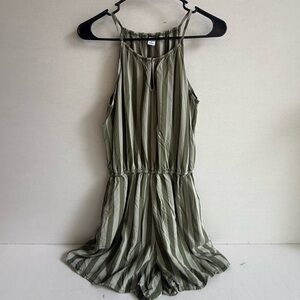 Old Navy Striped Green Romper